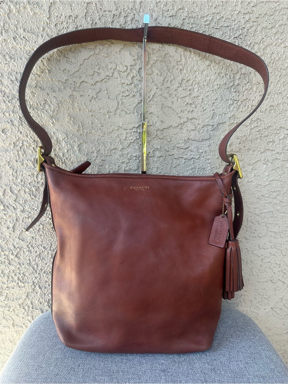 COACH Vintage Legacy Leather Duffle Brown Leather Crossbody Bag - Medium size